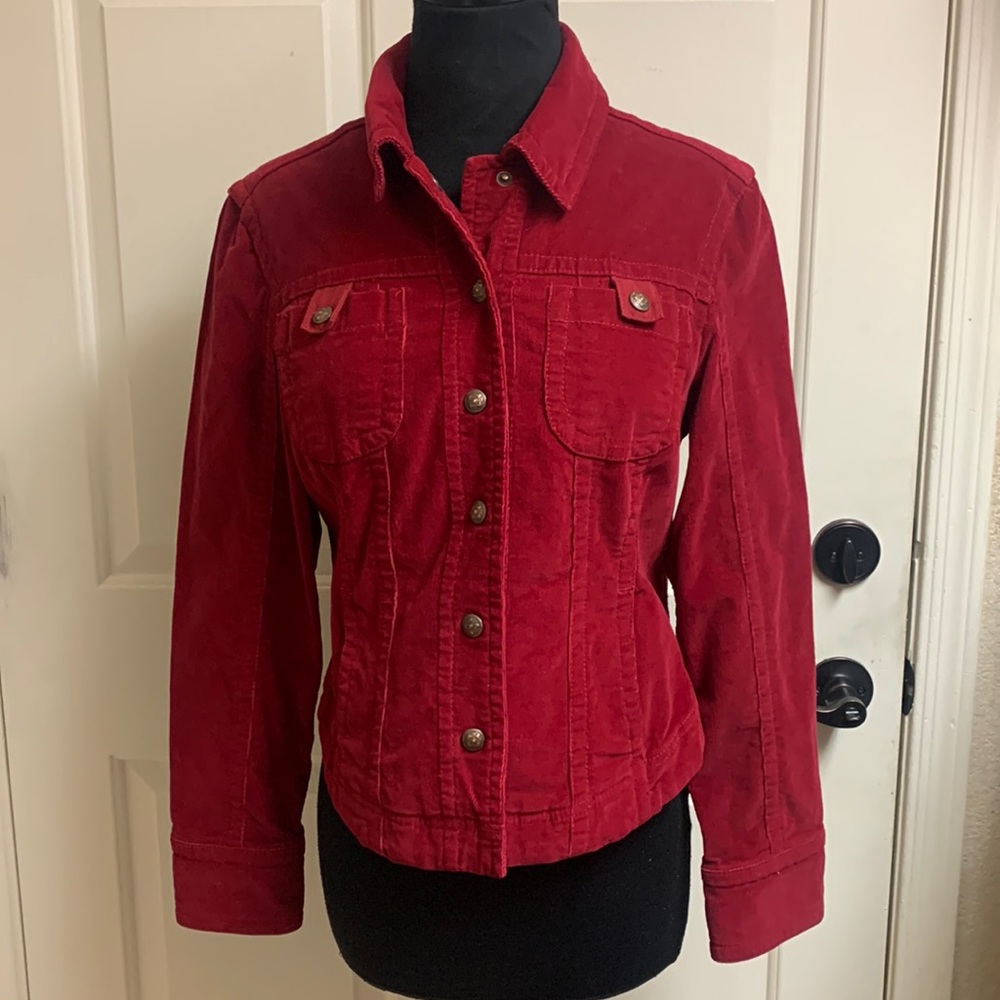 AMI Red Small Button-Down Jacket, 98% Cotton, 2% Spandex, Excellent Cond…